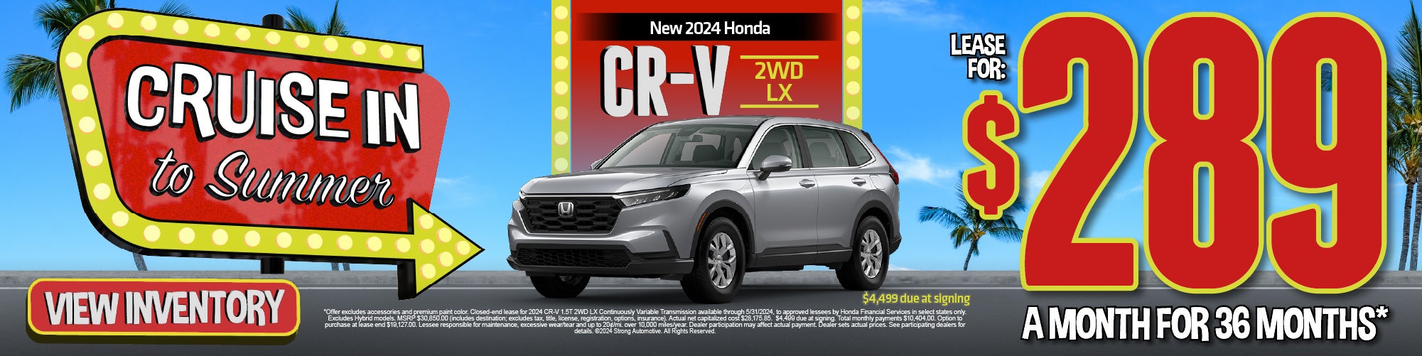 2024 Honda CR-V 2WD LX - $289 a month for 36 months* $4,499